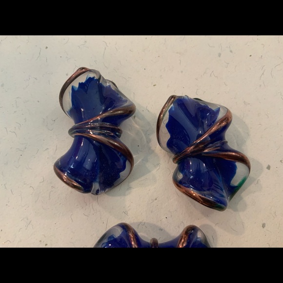 - 3 artisan made lamp work large glass pendants/beads - Picture 3 of 5